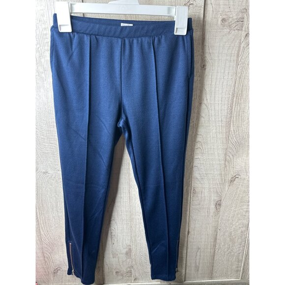 Lot of 2 Girls Coral Pink Striped Top & Navy Blue Pants Zip Ankle Large 10/12 - Picture 6 of 10